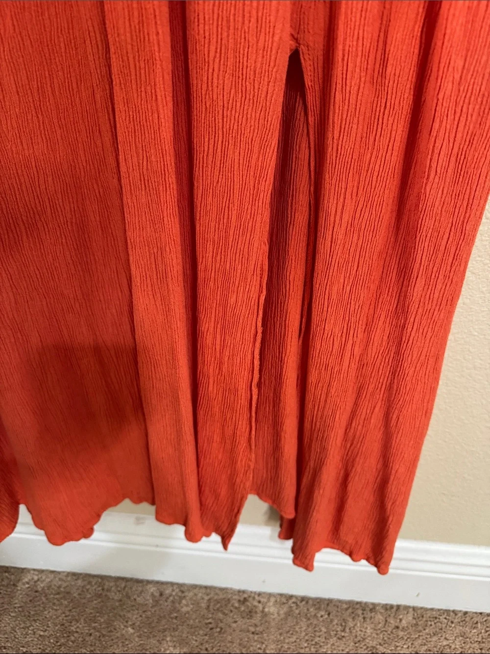 New York & Company Sleeveless V-Neck Maxi Dress in Coral Orange